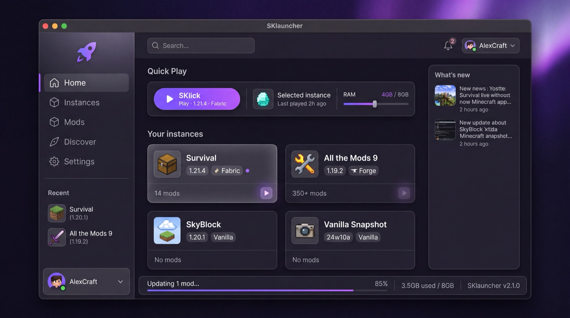 SKlauncher home screen