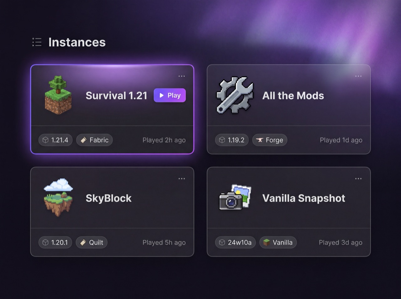 Launcher instances and versions
